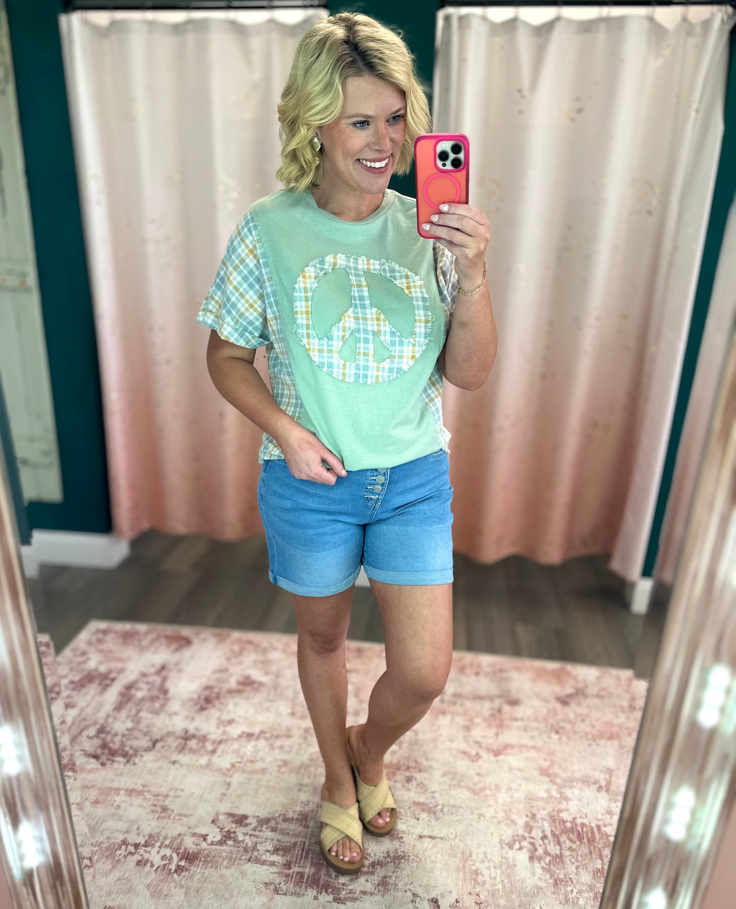 Fly Button Cuffed Shorts - Sizes 4-24