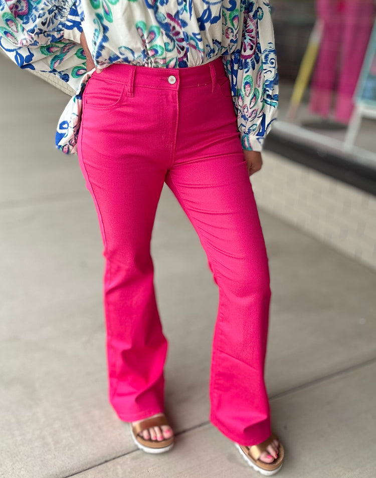 Brasher Bootcut Denim - Hot Pink