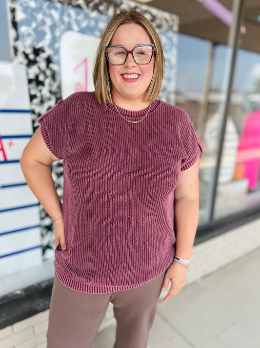 Buttoned Up Sweaters - Burgundy