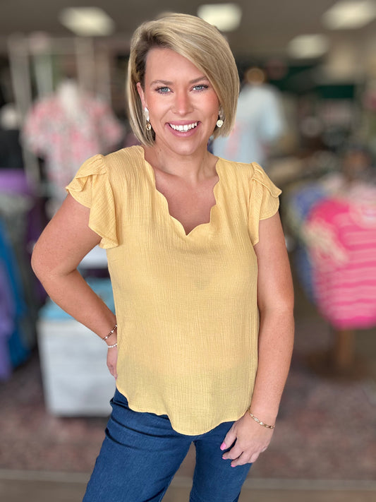 Tulip Feild Blouse - Dusty Yellow