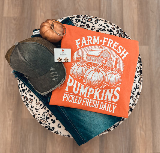 Farm Pumpkins Long Sleeve Tee