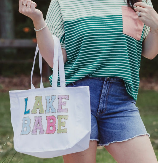 Lake Babe White Tote