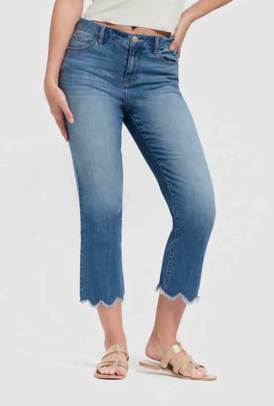 Scalloped Cropped Jeans