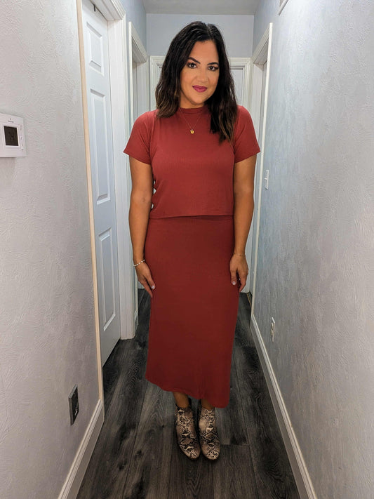 Ribbed Duo Skirt Set