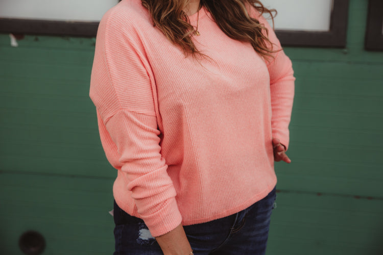 Cozy Season Sweater - Coral