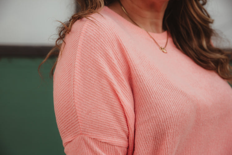 Cozy Season Sweater - Coral