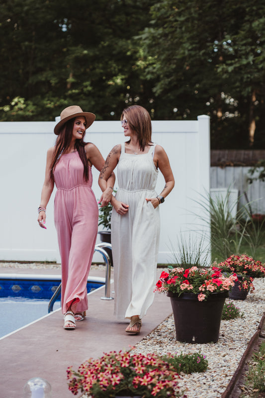 Sandy Toes Jumpsuit - Blush